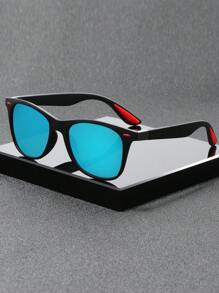 5 Pairs/6 Pairs Unisex Combination, 4 Pairs/3 Pairs Combination, 1 Pair White Frame, 2 Pairs Black Frame, 1 Pair Blue Lens, 1 Pair Red Lens, Y2K Square Casual Retro Beach Fashion Sunglasses, Suitable For Daily Wear, All Season