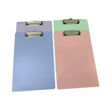 1pc A4 Size Plastic Board Clipboard, Macaron Color Series File Folder, Writing Pad, Portrait Clip, Office Meeting Clipboard - Multicolor - View 8