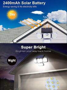 Solar Powered Outdoor Lights, Solar Path Lights, Solar Wall Lights For Patio, 333 LED Lights With Remote Control, Foldable, 3 Modes Adjustable, Motion Sensor Lights (100 LED/333 LED)