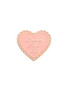 1pc Pink Heart Series Letter English Brooch, Minimalist Versatile Metal Gift Badge - Pink - View 12