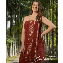 Set With 2 Giant Bath Tubs 2 Hydrangea Faces 74x160 - Burgundy - View 4