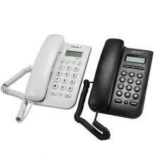 Teléfono con cable con identificador de llamadas, extensión de teléfono fijo pequeña para uso doméstico/oficina/hotel