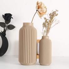 1pc Black Plastic Vase, Modern Home Decor Vase, Bohemian Decorative Vase For Living Room, Office, Bedroom, Indoor Decoration Gifts Birthday Graduation Room Decor Flower Vase Glass Vase