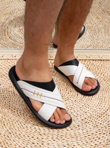 Men's Sandals Men's Arabic Sandals Formal Slippers - White Black - View 5