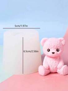 1 pezzo Stampo in silicone minimalista a forma di orso seduto, adatto per uso quotidiano casual
