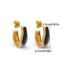 1pc Asymmetrical Epoxy Resin Stainless Steel Necklace, Fashionable European And American Style Suitable For Women's Daily Wear