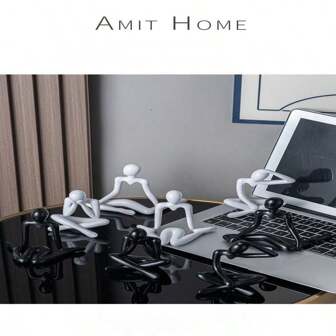 (1pc, Random Color) Unique Abstract Thinker Figurine, Cute Plastic Craft Decor Ornament For Room, Living Room, Office