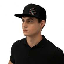 Custom Flat Brim Sun Hat With Stylish Printed Design And Adjustable Strap, Personalized With Images And Text Logo. These Breathable And Sweat-Wicking Street Style Hats Are Suitable For All Seasons And Are Great For Men And Women. Suitable For Skateboarding, Daily Wear, Sports, Travel And Outdoor Activities, With Classic And Fashionable Style, It Is A Good Choice For Holiday Gifts.