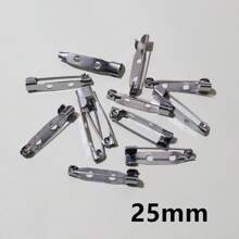 20个15-40毫米金属胸针夹底座别针安全别针胸针底座空白底座，适用于DIY珠宝制作材料 - brooch pins accessories - 查看 23