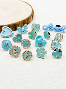 16pcs Elegant & Cute Resin Pearl, Butterfly, Heart Shoe Decoration Set, Suitable For Casual, Wooden, And Sandal Shoes, Design Great For Girls Party Gifts And Creative Presents - Multicolor - View 1