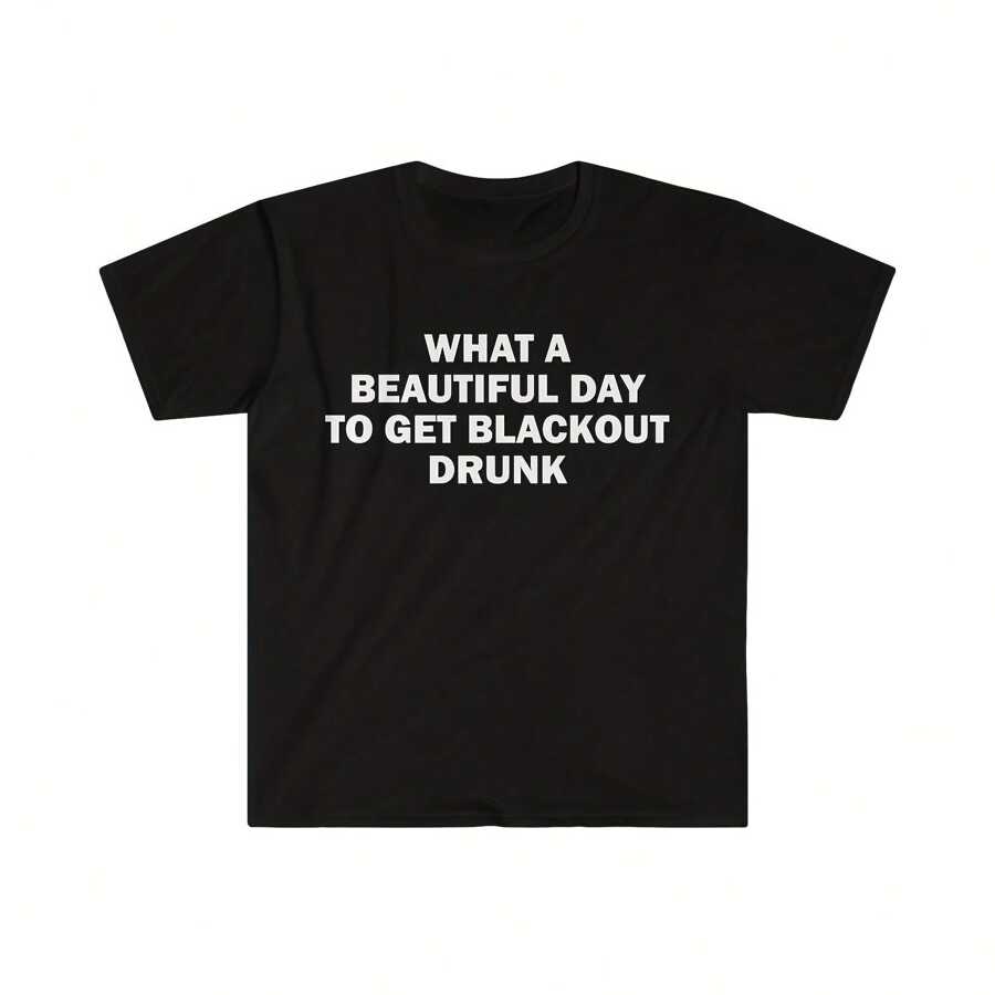 Alcoholic T-Shirt, Humor T-Shirt, Funny Gift, Funny Meme Shirt, Unisex Offensive T-Shirt, Funny T-Shirt, Satire Shirt - 黑色 - 查看 1