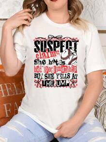 Suspect Claims Baseball T-Shirt Funny Baseball Game Day Baseball Retro Checkered Tee Baseball Shirt Design Baseball Game Day, Loose Style For Women, Perfect For Holiday Parties & Gift, Comfort Fit Short Sleeve Classic Heavy Cotton T Shirt Printed Graphic Tee Women's Casual Short-Sleeved Top, Comfort Fit Short Sleeve Classic Heavy Cotton T Shirt Printed Graphic Tee Women's Casual Short-Sleeved Top