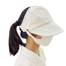 1 pieza Visera de sol con Top abierta, diseño de tela de red anti-UV de verano, protector facial elegante, apto para usar mascarillas