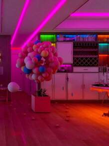 1 件 44 键遥控 RGB LED 灯带，多色照明，适用于家庭派对装饰、游戏室、卧室、客厅、厨房 - 可调光 - 彩色光 - 查看 3