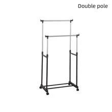 69*138cm Double/ Single Rail Clothes Drying Stand Rack Storage Garment Hanging With Shoe Shelf Display Heavy Duty Metal - Black & Silver - View 8