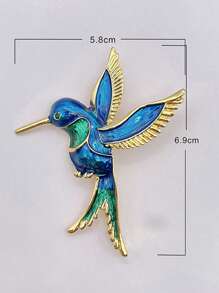 1pc Luxury Green Rhinestone Bird Brooch Pin, Suitable For Daily Wear By Both Men And Women