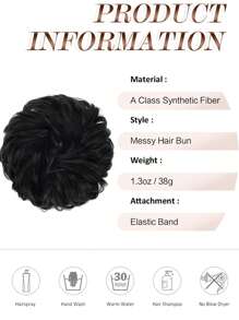 Messy Bun Hairpiece Elastic Wavy Curly Bun Elastic Hair Extension Synthetic Hairpiece Suitable For Women Girls