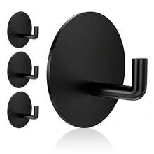 4pcs Hook Up Adhesive Coat Bathroom Wall Hooks Adhesive Wall Hook Wall Coat Hooks Wall Coat Rack Reusable Stick On Hooks Toilet Wall Hooks Stainless Steel Porch Storage Bag