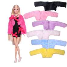 Short Slim Fit Solid Color Sweater With A Beautiful Bow On Top, Playful And Gentle. Wearing A Loose Plush Jacket, It Is Soft And Warm. Put On The White Shoes Again, Sweet Yet With A Winter Atmosphere, Perfect For Daily Shopping Or Dating. Suitable For 11.5-Inch Dolls (Excluding Dolls)
