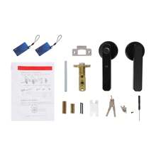 kangten NEW Handle Smart Door Knob Fingerprint Biometric Digital Code Door Lock - Black - View 10