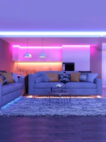 1 件 44 键遥控 RGB LED 灯带，多色照明，适用于家庭派对装饰、游戏室、卧室、客厅、厨房 - 可调光 - 彩色光 - 查看 5