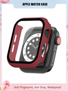 Men's And Women's Protective Case With Tempered Film Compatible With Apple Watch Case 38mm, 40mm, 41mm, 42mm, 44mm, 45mm, 49mm 10(42mm) 10(46mm), With Screen Protection Film Fully Covering Hard Case Protection Compatible With Apple Watch Series S10 9 8 7 6 5 4 3 2 1 SE Ultra