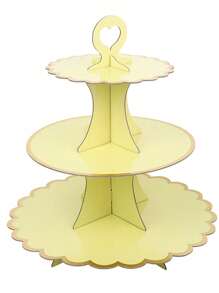 1pc 3-Tier Disposable Cake/Dessert Stand For Afternoon Tea, Wedding, Party, Birthday Celebration