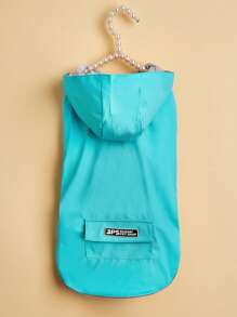 1pc Hooded Pet Rain Coat, Waterproof Mesh Breathable Moisture-Wicking Solid Color Pet Windbreaker