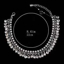 Boho-Glocken-Fußkettchen Armband Gold Strass Quaste Fußkettchen Kette Strand Sommer Fußschmuck für Frauen