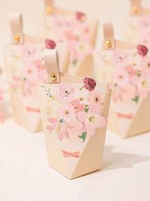 5pcs Niche Creative Floral Bouquet European Style Wedding Favor Boxes, High-End Engagement/Marriage Return Gifts Boxes For Lipstick, Necklace, Small Items