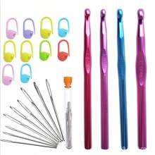 pince 23pcs/Set Crochet Lace Crochet Kit, Smooth Knitting Needles DIY Delicate Weaving Tools, Suitable For Lace Knitting, Knitting, Beginner - Multicolor - View 8