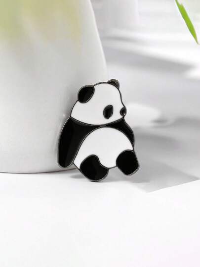 可爱熊猫胸针，可爱熊猫动物翻领别针，背包装饰，多功能配饰胸针