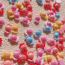 20/40 Peças Acessórios de Unhas de Desenho Animado Kawaii Dopamina, Doces Simulados, Artesanato Minúsculo, Encantos Comida DIY Resina Arte Decorações