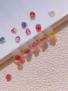 30Pcs Assorted Fruit Design Nail Art Decorations, Cartoon Colorful Watermelon, Strawberry Resin Nail Gems For Summer Nail Supplies Nails Nail Charms