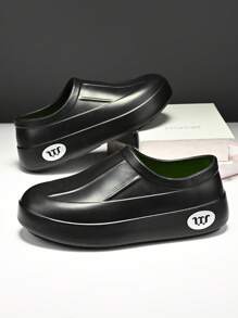 W 1 Pair Unisex Waterproof Anti-Slip Oil-Resistant Wear-Resistant One-Touch Chef Shoes, Suitable For Kitchen, Hotel, Food Factory