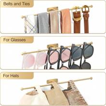 1 件金色/黑色金属壁挂式珠宝收纳盒项链架适用于耳环手链戒指发带眼镜展示架礼物女士女孩 - 多色 - 查看 8