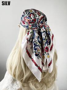 1 件 90 厘米佩斯利图案方形围巾，可作为头巾、头巾或头巾日常使用，头巾、发带、头带非常适合装扮您的外观 - 彩色 - 查看 49