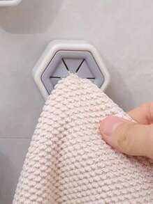 5pcs Hexagon Towel Hooks, Creative Face Towel Storage Clips, No-Drill Dishcloth Holder, Multi-Functional Home & Kitchen Accessories, Practical Hanging Hooks - Multicolor - View 4