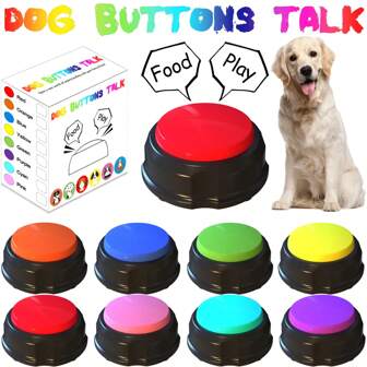 Dog Buttons Talk, Dog Buttons For Communication Dog Buttons For Communication Pet Training Buzzer, 30 Second Record & Playback, Available In A Variety Of Colors