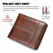 真皮 RFID 防盗刷钱包 头层牛皮 高端商务钱包 经典时尚多槽钱包 秋季男士钱包 圣诞礼物 感恩节礼物 复古男士礼物 钱包 钱包 小钱包 男士钱包 真皮 - 咖啡棕 - 查看 5