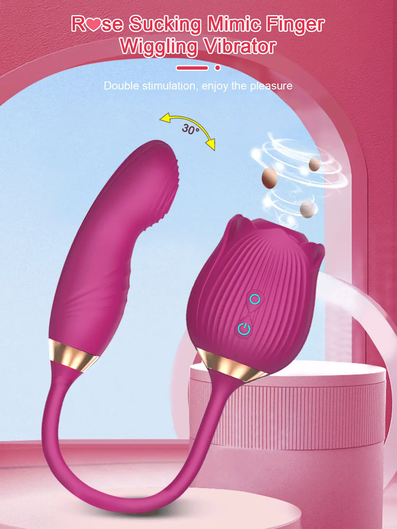 Juguete sexual vibrador para mujeres - Juguete sexual en forma de rosa con vibradores para estimular el punto G y 10 modos de succión para la estimulación clitoriana, de los pezones y anal, juguetes sexuales para adultos y máquinas sexuales para parejas