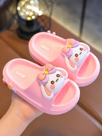 1 Pair Girls Bowknot Rabbit Flat Cute Children Summer Slippers