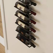 HOMCOM 10-Tier Wall Mount Wine Rack, Steel Wall Wine Rack For 10 Wine Bottles, Wall Wine Display Rack For Kitchen, Dining Room, Home Bar, Black - Black - View 8