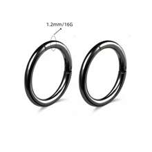 2PCS 18G-16G Aço Inoxidável Anel Clicker Sem Costura Lábio Nariz Daith Cartilagem Helix Tragus Anel de Arco