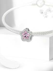 1 pezzo Perla a forma di fiore a 5 petali in argento sterling 925, adatta per bracciali, bangles, creazione di gioielli fai-da-te e accessori quotidiani, adatta per ragazze - fiore a cinque petali - Visualizzare 4