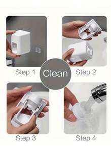 1/2 件壁挂式自动牙膏分配器 - 抛光塑料，易于安装，浅蓝色/粉色/白色，节省空间的浴室收纳盒，用于家庭储物，实用挂钩，家居浴室装饰