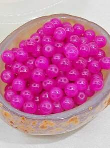 100pcs 8mm Imitation Jade/Agate Beads, Transparent Pottery Glazed Round Beads For DIY Bracelet Necklace Jewelry Making - Multicolor - View 14