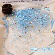 Mini asymmetrische Form Aurora Strass Nail Art Dekoration, kleine Nail Jewelry und Accessoires, super glänzende Nail Zubehör Nägel Nail Charms Nail Gems