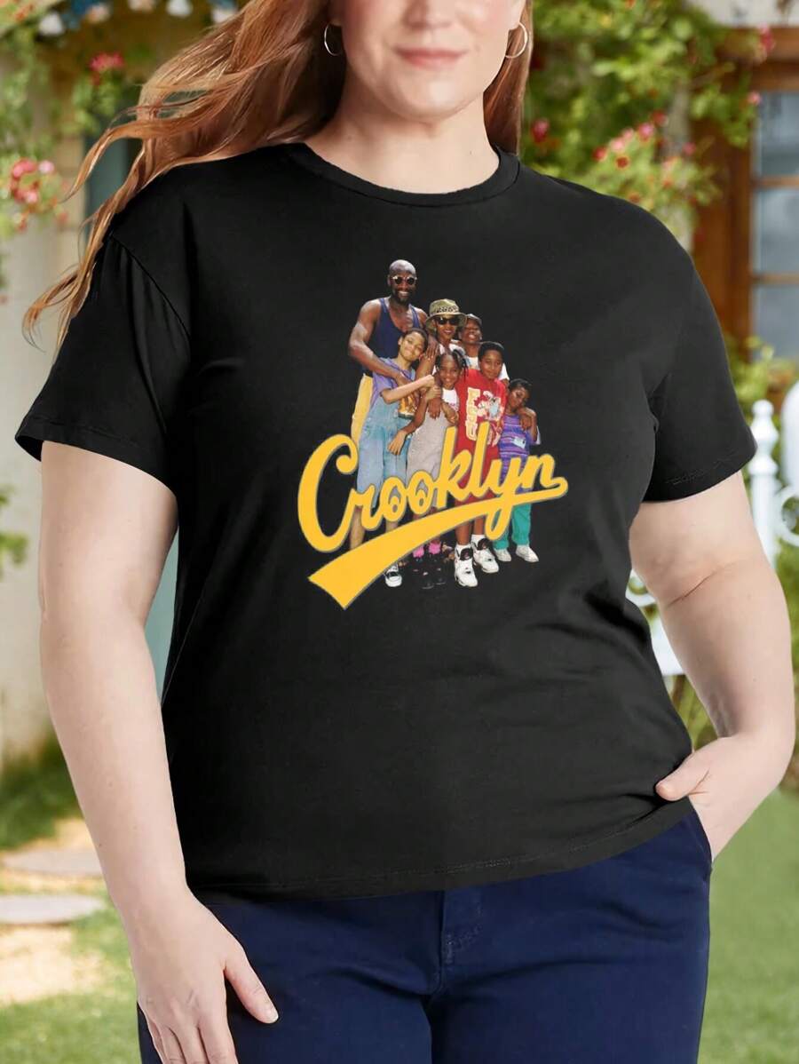 Crooklyn Vintage Hip Hop Oversize Women T-Shirt For Women (Big Sizes) - màu đen - Xem 1