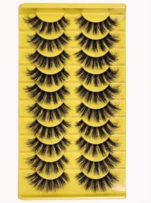10 对 3D 蓬松假睫毛，打造戏剧性假睫毛，凌乱假睫毛，蓬松浓密睫毛